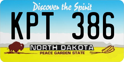 ND license plate KPT386