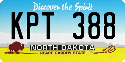 ND license plate KPT388