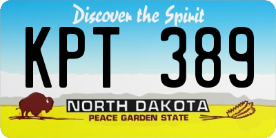 ND license plate KPT389