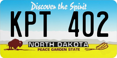 ND license plate KPT402