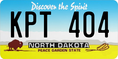 ND license plate KPT404