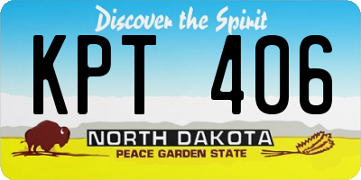 ND license plate KPT406