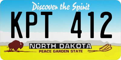 ND license plate KPT412