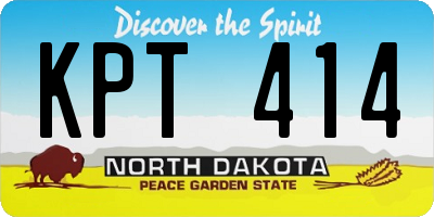 ND license plate KPT414