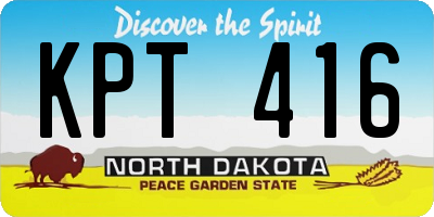 ND license plate KPT416