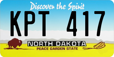 ND license plate KPT417