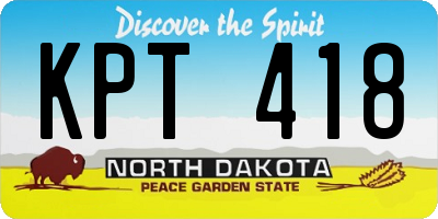 ND license plate KPT418