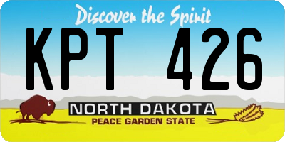 ND license plate KPT426