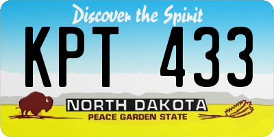 ND license plate KPT433