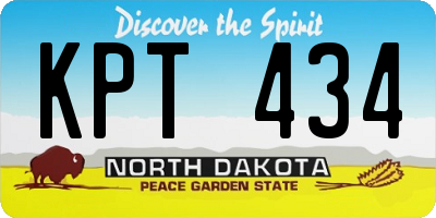 ND license plate KPT434
