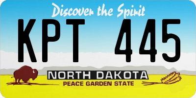 ND license plate KPT445