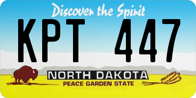 ND license plate KPT447