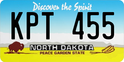 ND license plate KPT455