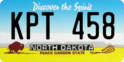 ND license plate KPT458