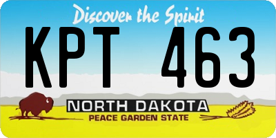 ND license plate KPT463