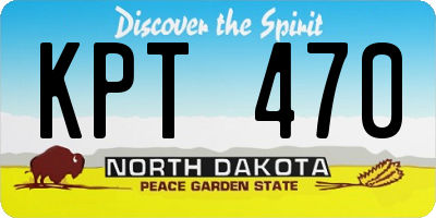 ND license plate KPT470