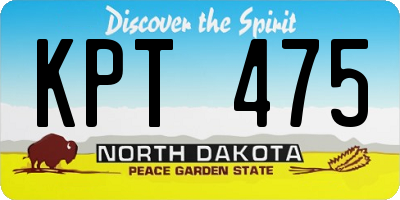 ND license plate KPT475