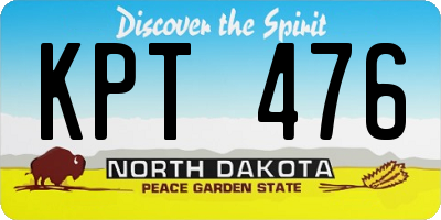 ND license plate KPT476