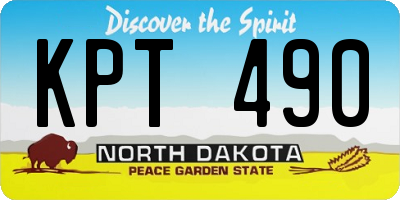 ND license plate KPT490