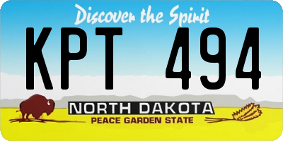 ND license plate KPT494