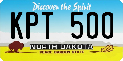 ND license plate KPT500