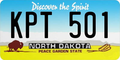 ND license plate KPT501