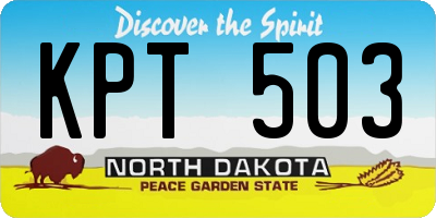 ND license plate KPT503