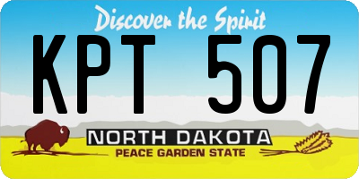 ND license plate KPT507