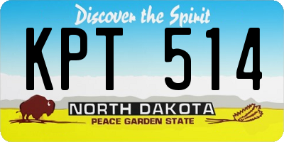 ND license plate KPT514