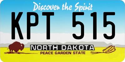 ND license plate KPT515