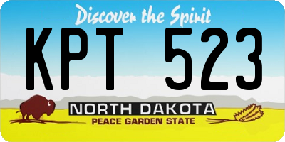 ND license plate KPT523