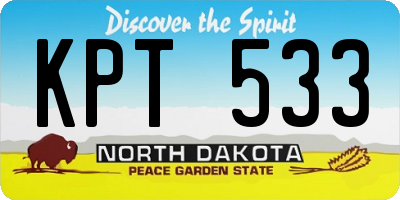 ND license plate KPT533