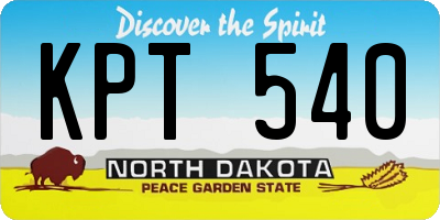 ND license plate KPT540