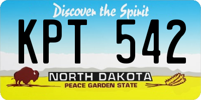 ND license plate KPT542