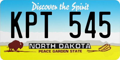 ND license plate KPT545