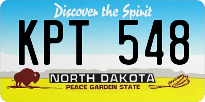 ND license plate KPT548