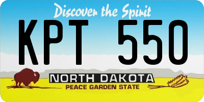 ND license plate KPT550