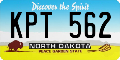ND license plate KPT562
