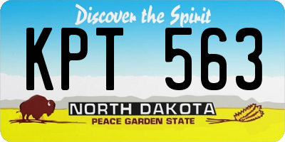 ND license plate KPT563