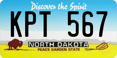 ND license plate KPT567