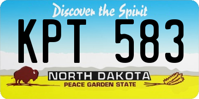 ND license plate KPT583