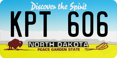 ND license plate KPT606