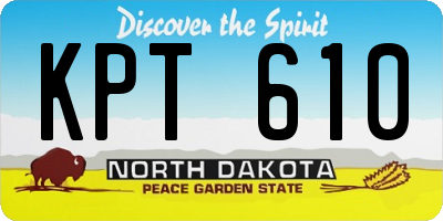 ND license plate KPT610