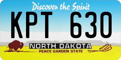 ND license plate KPT630