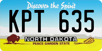 ND license plate KPT635