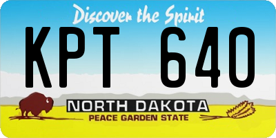 ND license plate KPT640