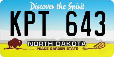 ND license plate KPT643