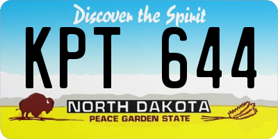 ND license plate KPT644