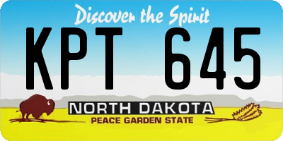 ND license plate KPT645