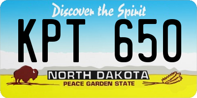ND license plate KPT650